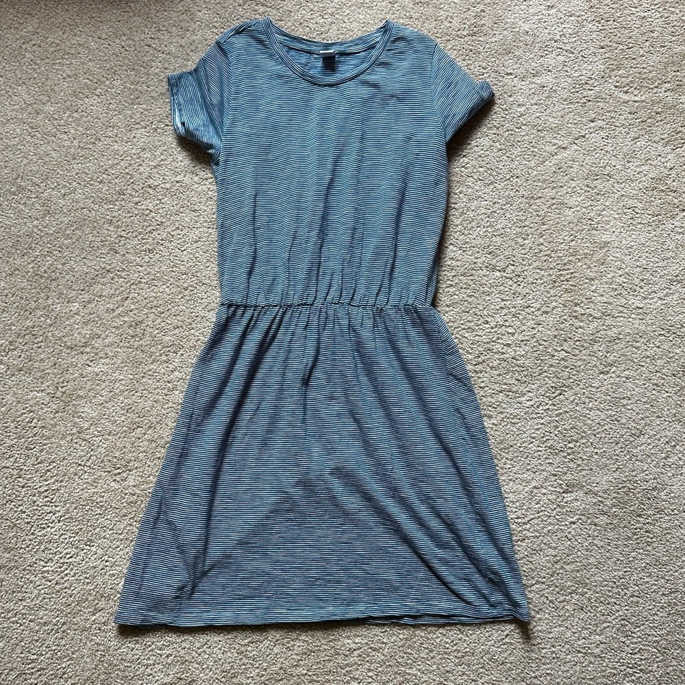 Old Navy Striped Teal and White Dress